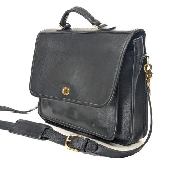 COACH USA Vintage Black Leather Briefcase Shoulder Bag - Made in USA - Picture 16 of 16
